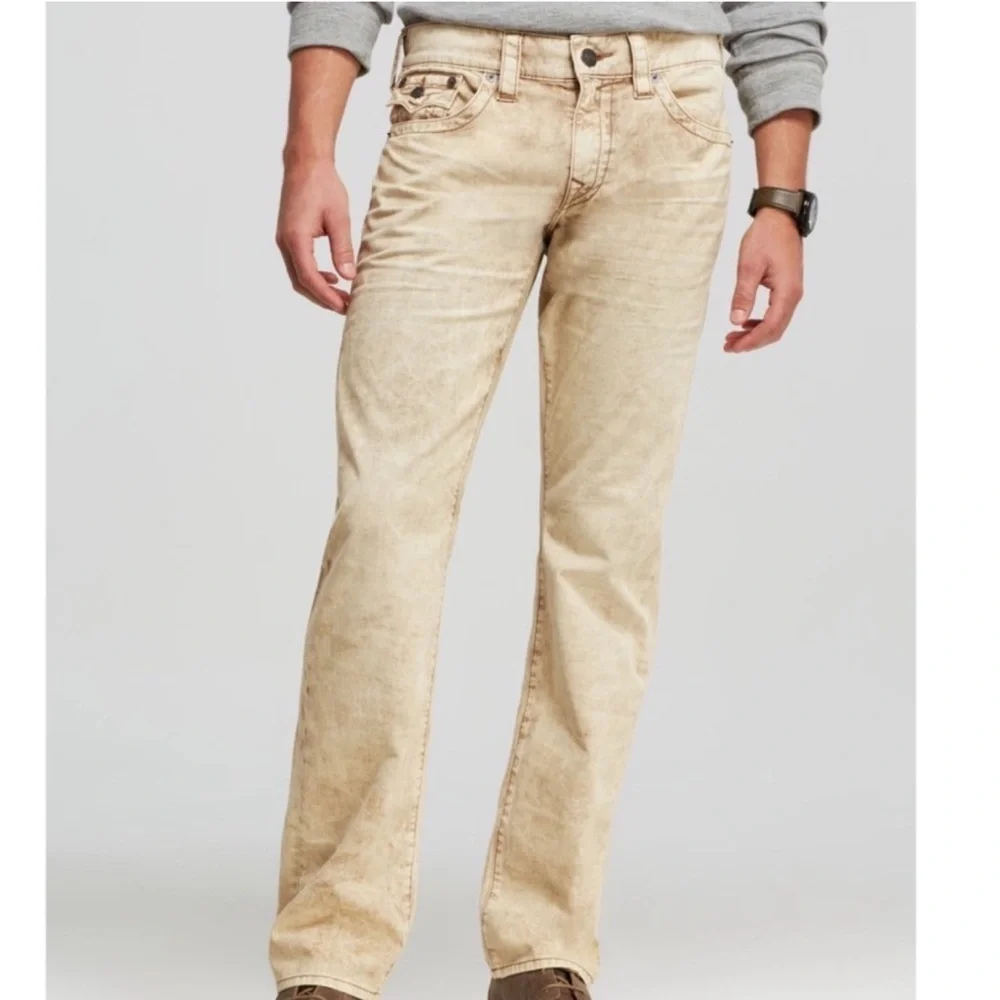 True Religion Ricky Straight Well Worn Twill Pants Sandstone Size 32 NWT